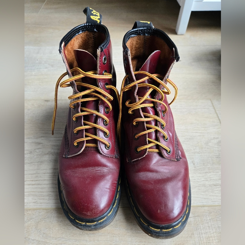 Made in England Vintage Dr. Martens Burgundy Boots
